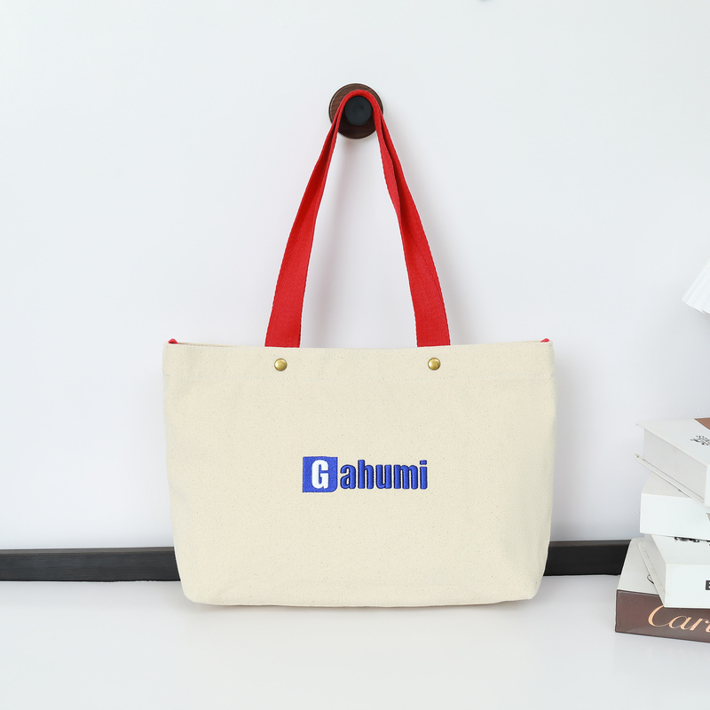 Embroidery Custom Print Canvas Tote Bag For Shopping Use-06